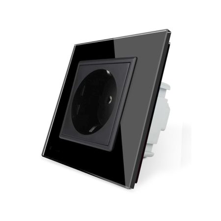 Enchufe Schuko EU 16A, frontal negro LIVOLO