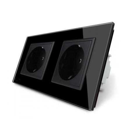 Enchufe Socket doble EU 16A, frontal negro LIVOLO