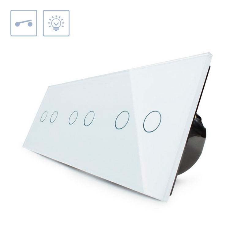 Interruptor táctil 6 botones, frontal blanco LIVOLO