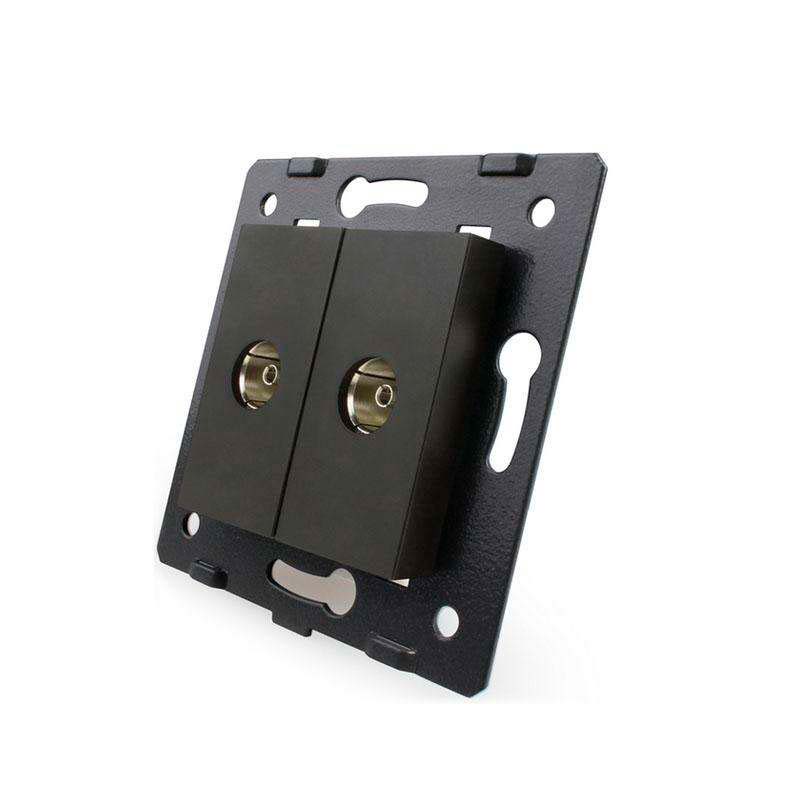 Mecanismo de empotrar 2x TV, negro  LIVOLO
