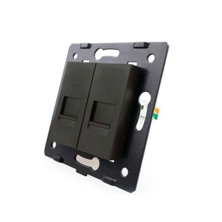 Mecanismo de empotrar Teléfono RJ11 + Red RJ45, negro  LIVOLO