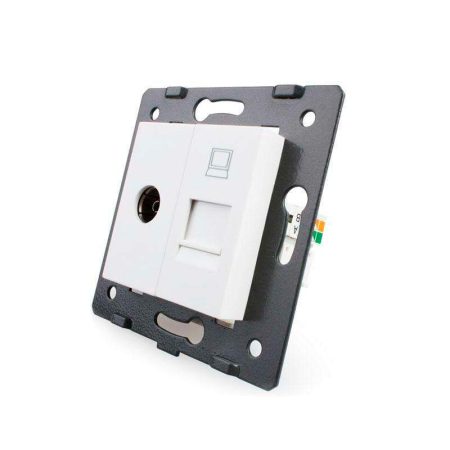 Mecanismo de empotrar TV + Red RJ45, blanco LIVOLO