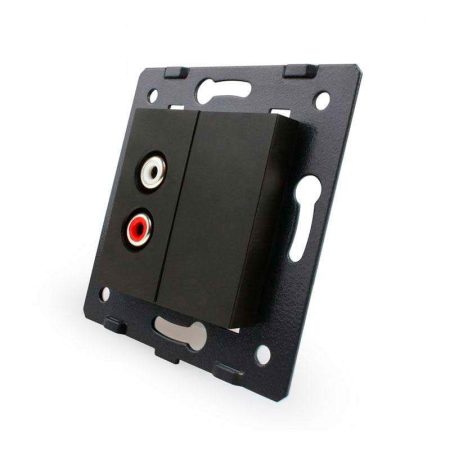 Mecanismo de empotrar Audio RCA, negro LIVOLO