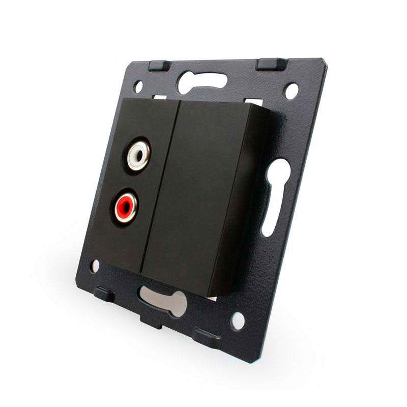 Mecanismo de empotrar Audio RCA, negro LIVOLO