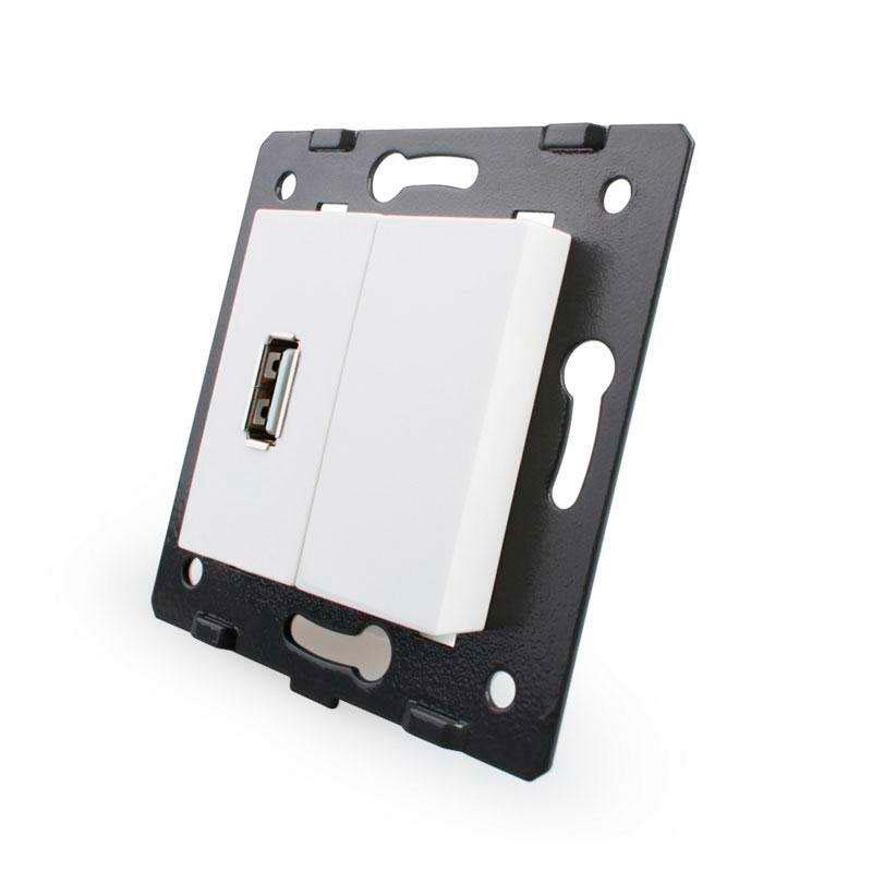 Mecanismo de empotrar enchufe USB, blanco LIVOLO