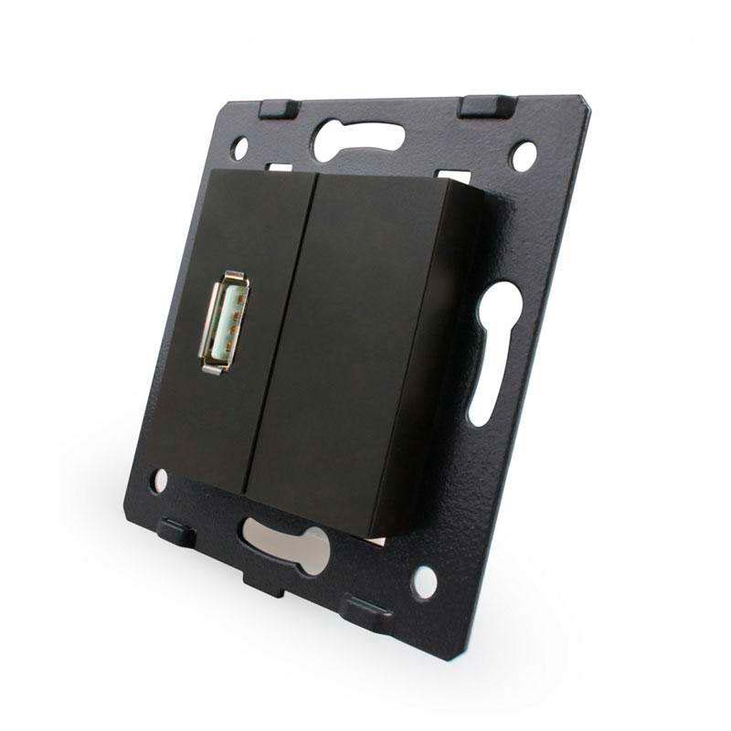 Mecanismo de empotrar enchufe USB, negro LIVOLO