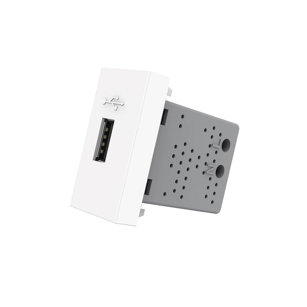 Conector USB blanco para mecanismo de empotrar LIVOLO