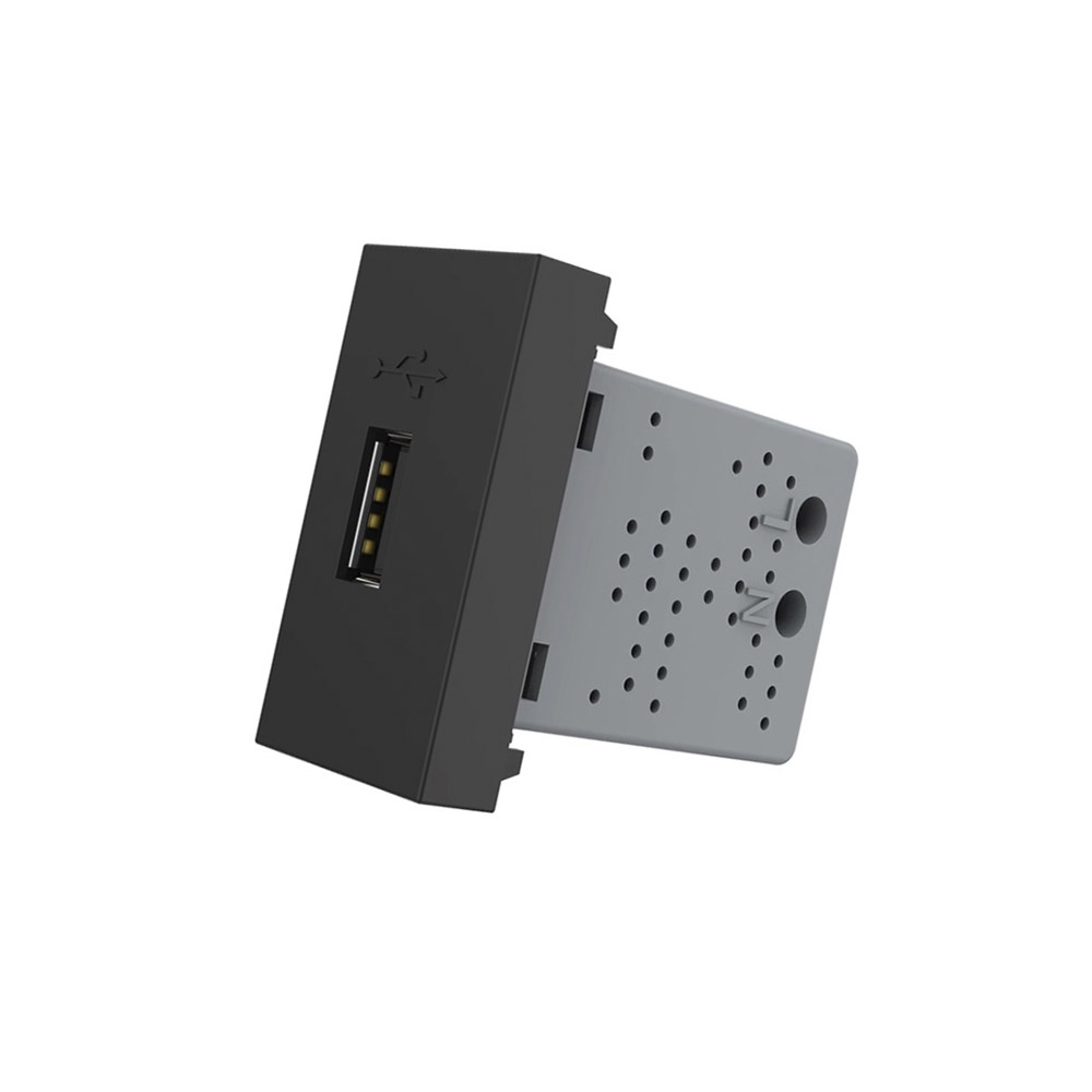 Conector USB negro para mecanismo de empotrar LIVOLO