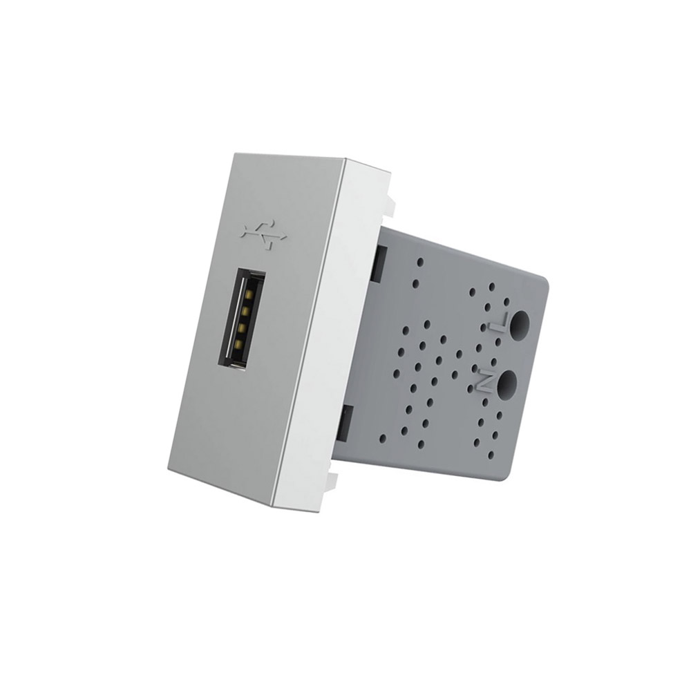 Conector USB gris para mecanismo de empotrar LIVOLO
