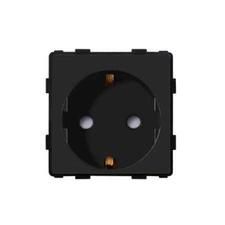 Base Enchufe EU tipo SCHUKO 16A 250V KOOB, negro