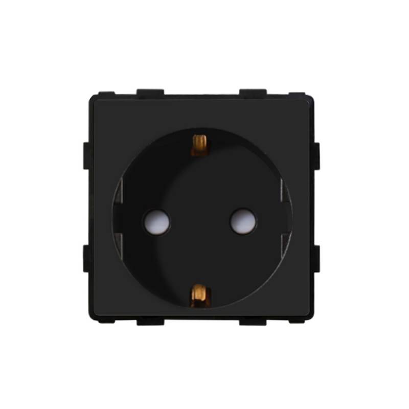 Base Enchufe EU tipo SCHUKO 16A 250V KOOB, negro