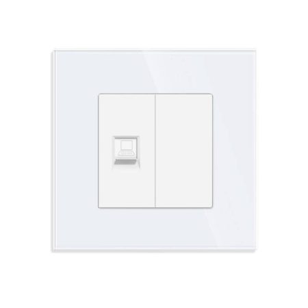 Conector Red RJ45, CAT 6, KOOB frontal cristal blanco