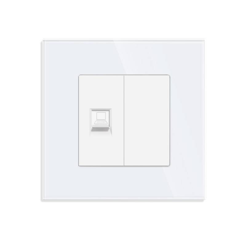 Conector Red RJ45, CAT 6, KOOB frontal cristal blanco