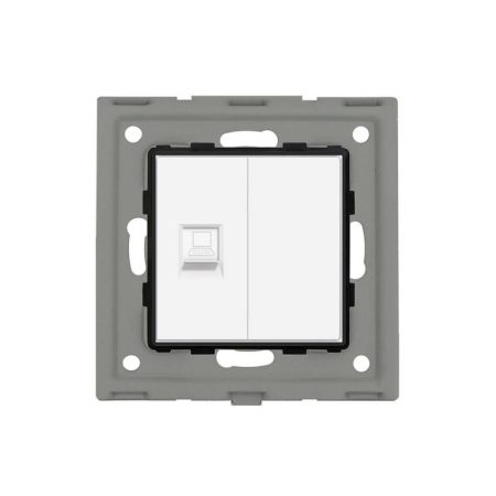 Conector Red RJ45, CAT 6 + tapa blanco