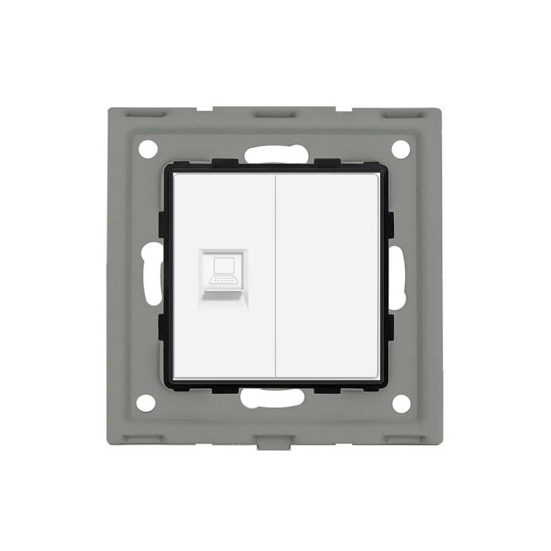 Conector Red RJ45, CAT 6 + tapa blanco