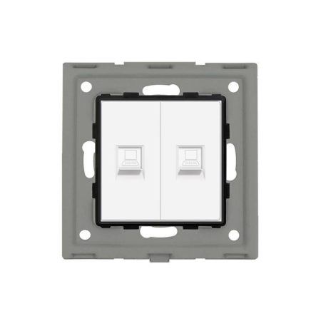 Conector Red 2x RJ45, CAT 6 blanco