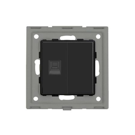 Conector Red RJ45, CAT 6 + tapa negro