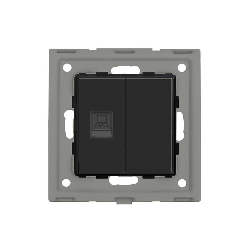 Conector Red RJ45, CAT 6 + tapa negro