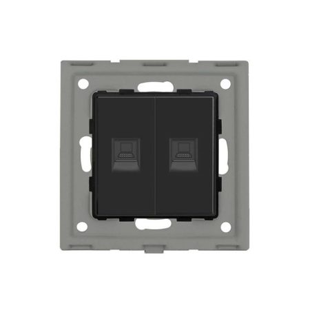 Conector Red 2x RJ45, CAT 6 negro