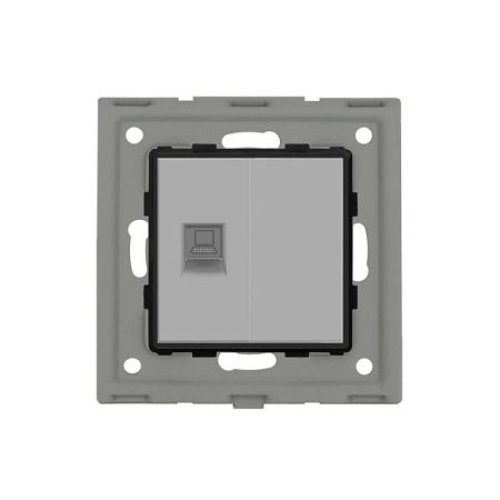 Conector Red RJ45, CAT 6 + tapa gris