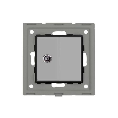 Conector TV + tapa gris