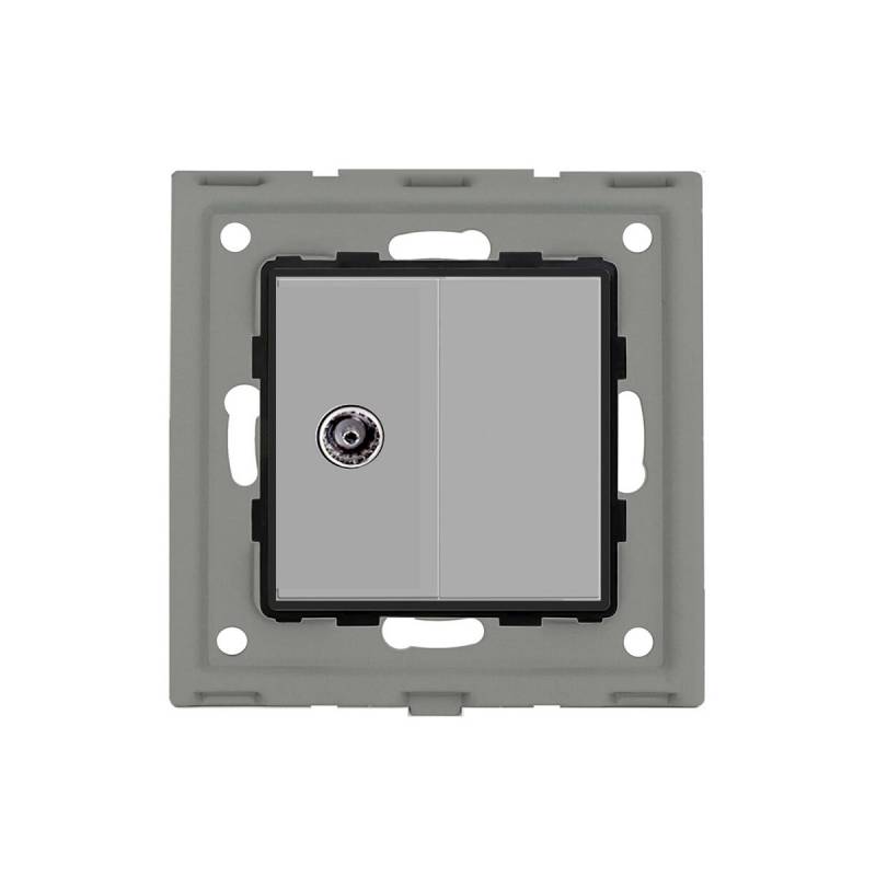 Conector TV + tapa gris