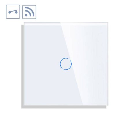 Interruptor / Conmutador táctil + WiFi KOOB frontal cristal blanco
