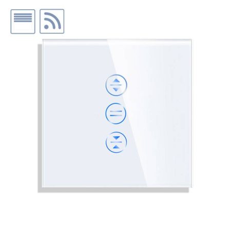 Control de persianas táctil + WiFi KOOB frontal cristal blanco