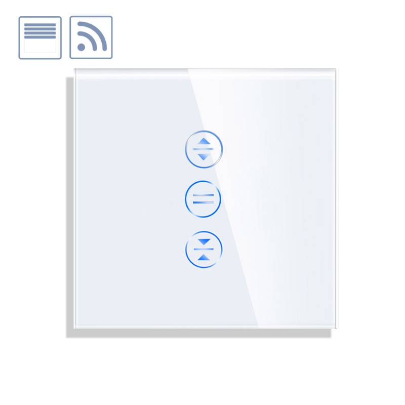 Control de persianas táctil + WiFi KOOB frontal cristal blanco