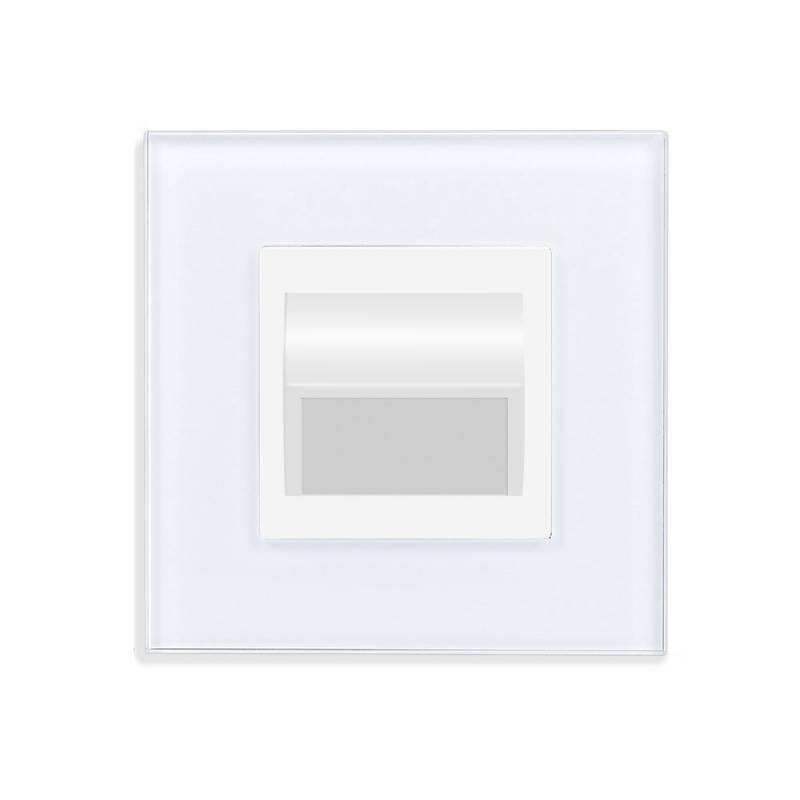 Baliza Led 1W, KOOB frontal cristal blanco, Blanco cálido