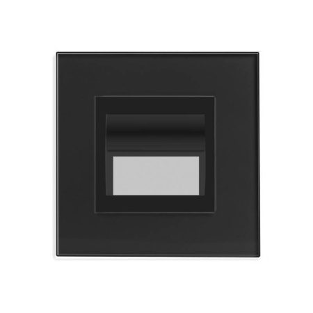 Baliza Led 1W, KOOB frontal cristal negro, Blanco cálido