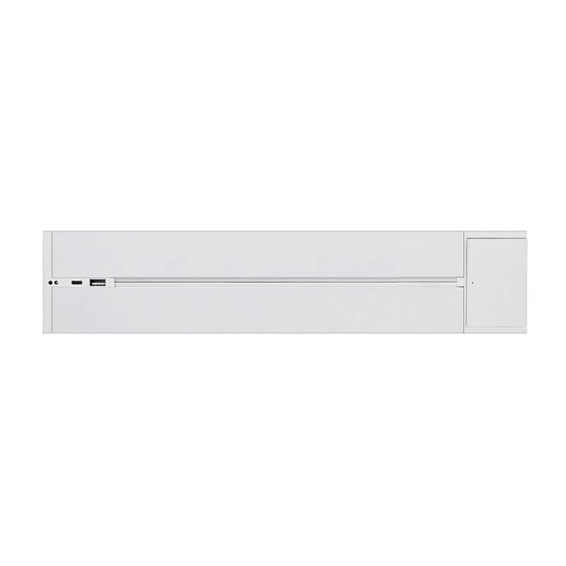 Carril base con interruptor 32A, cargador USB A+C+C, 40cm, blanco