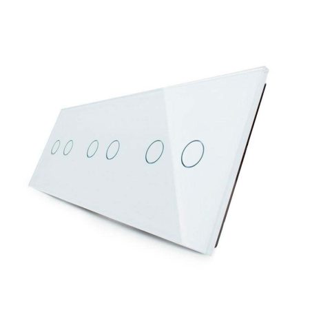 Frontal 3x cristal blanco, 6 botones LIVOLO