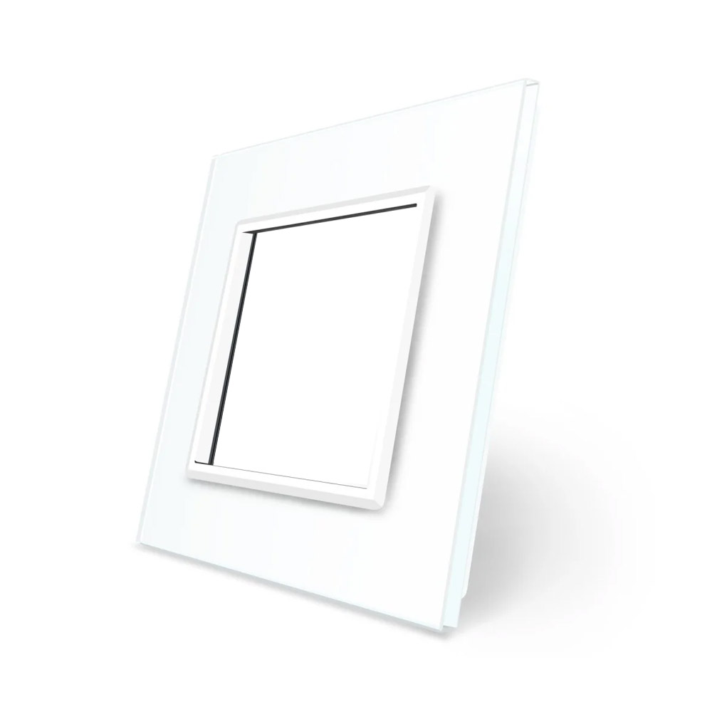 Frontal cristal blanco 1x hueco  LIVOLO