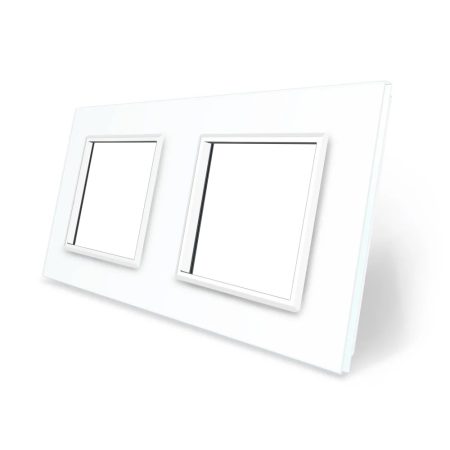 Frontal cristal blanco 2x huecos  LIVOLO