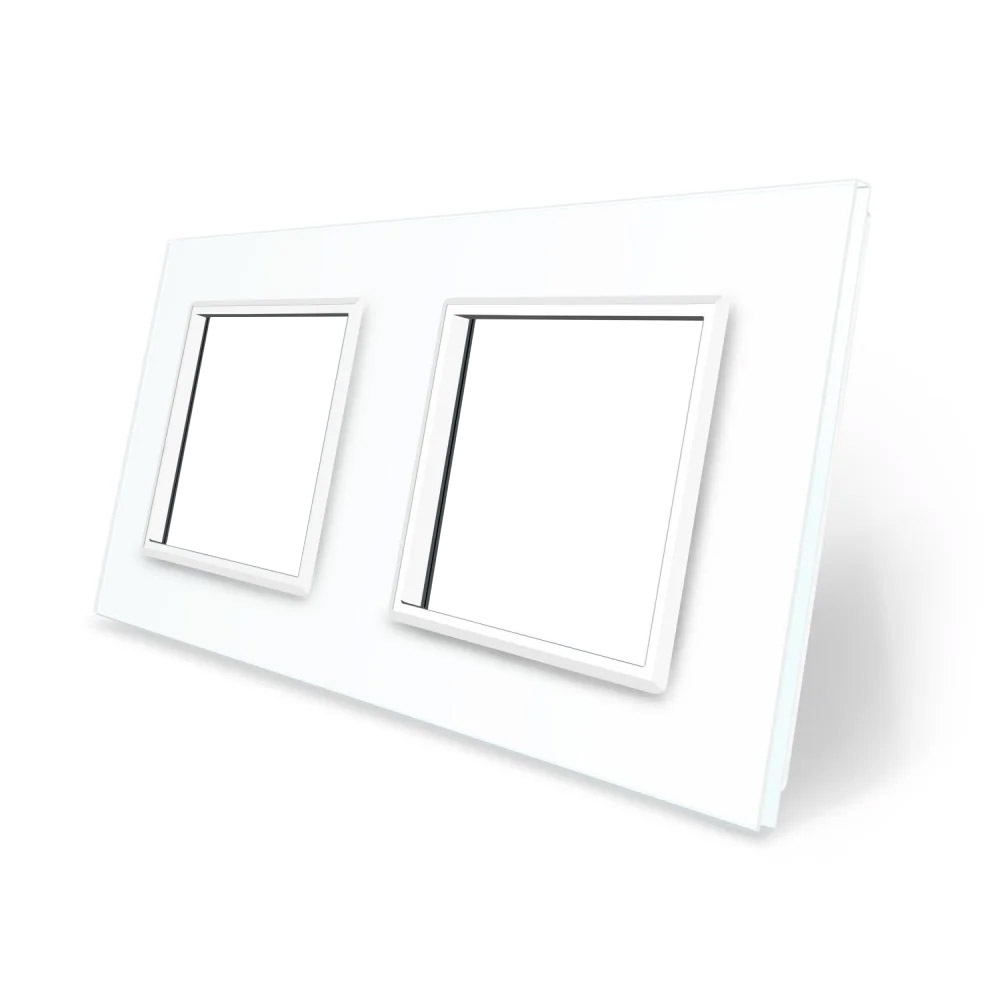 Frontal cristal blanco 2x huecos LIVOLO