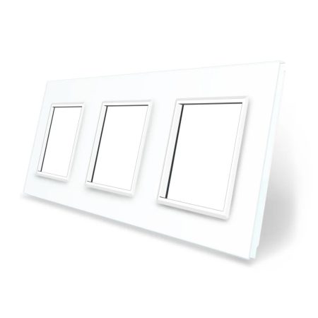 Frontal cristal blanco 3x huecos  LIVOLO