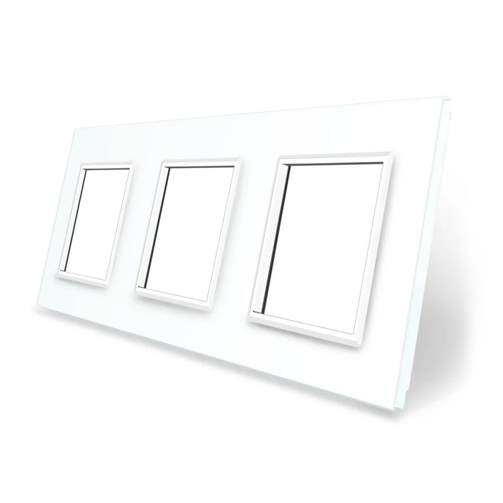 Frontal cristal blanco 3x huecos LIVOLO