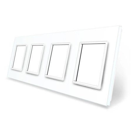 Frontal 4x cristal blanco, 4x huecos LIVOLO