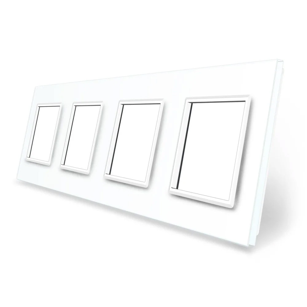 Frontal 4x cristal blanco, 4x huecos LIVOLO