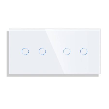 Frontal cristal blanco KOOB 4 botones, 2 Módulos