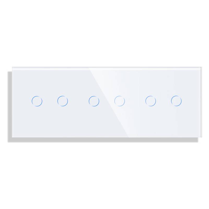 Frontal cristal blanco KOOB 6 botones, 3 Módulos