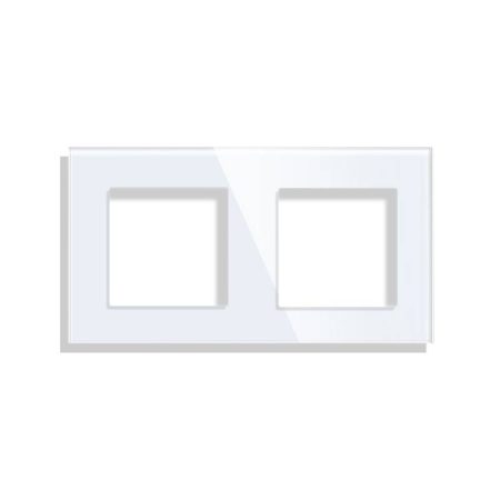 Frontal socket cristal blanco KOOB, 2 Módulos