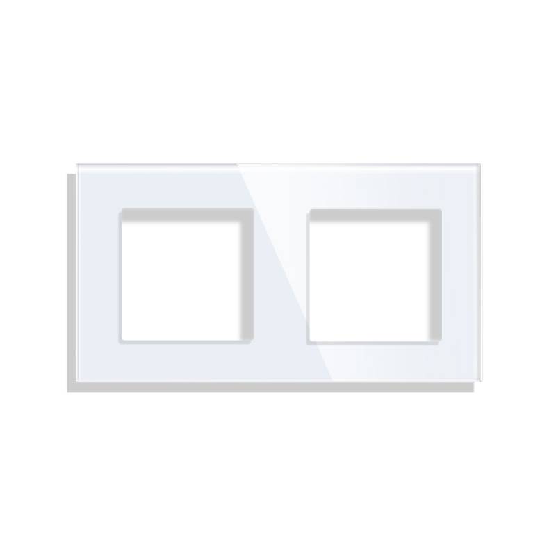 Frontal socket cristal blanco KOOB, 2 Módulos
