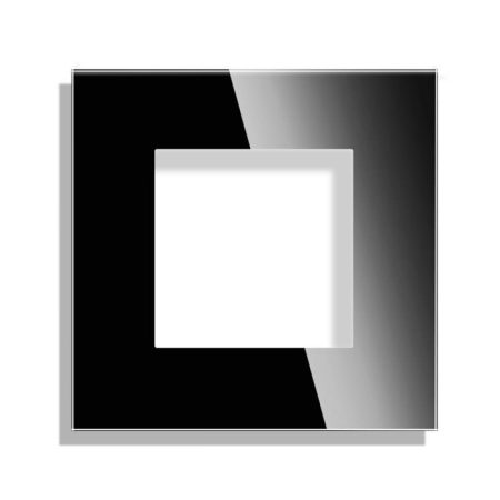 Frontal socket cristal negro KOOB, 1 Módulo