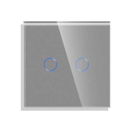 Frontal cristal gris KOOB 2 botones, 1 Módulo