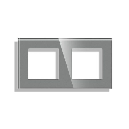 Frontal socket cristal gris KOOB, 2 Módulos