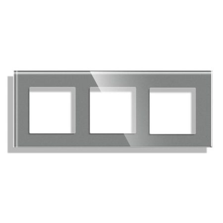 Frontal socket cristal gris KOOB, 3 Módulos
