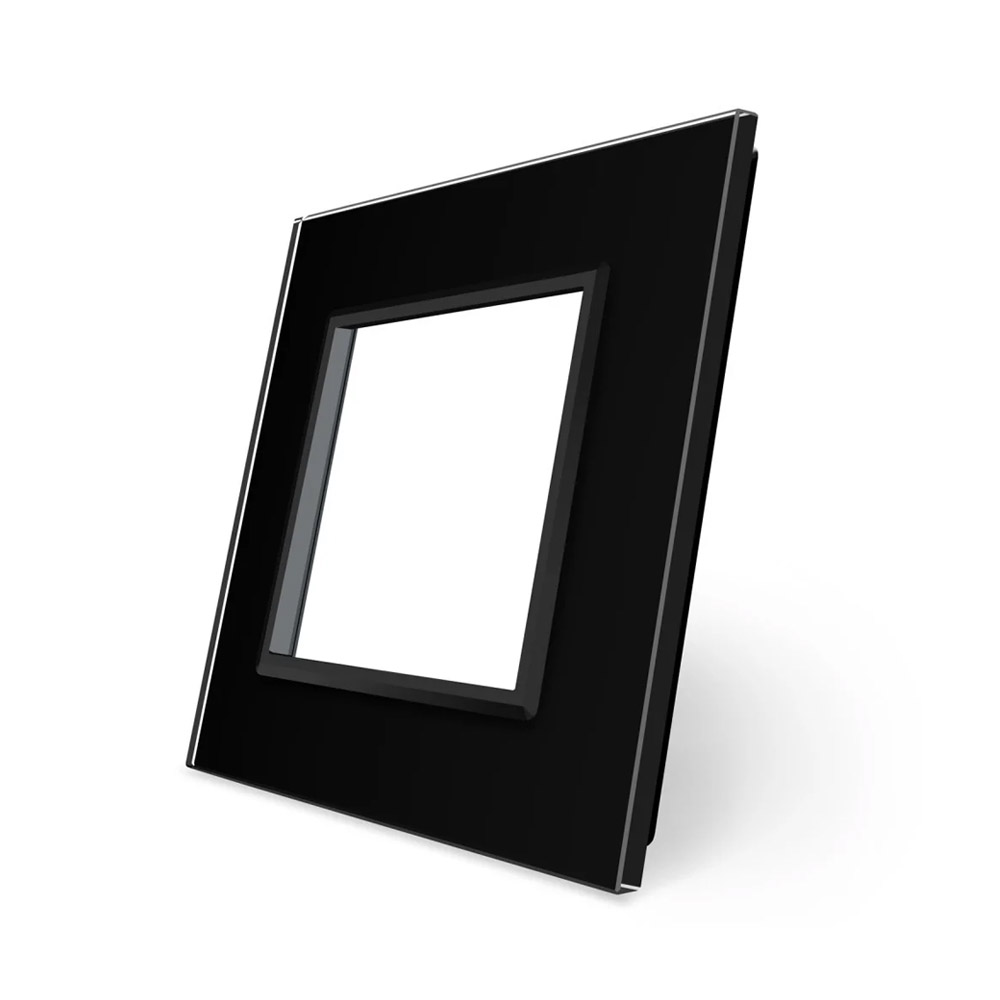 Frontal cristal negro 1x hueco LIVOLO