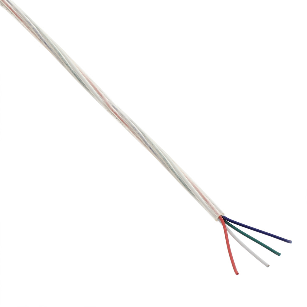 Cable redondo transparente 4x0,50mm RGB, 1m